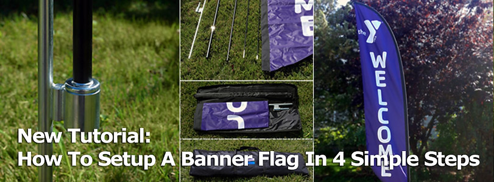 Wind banner flag setup
