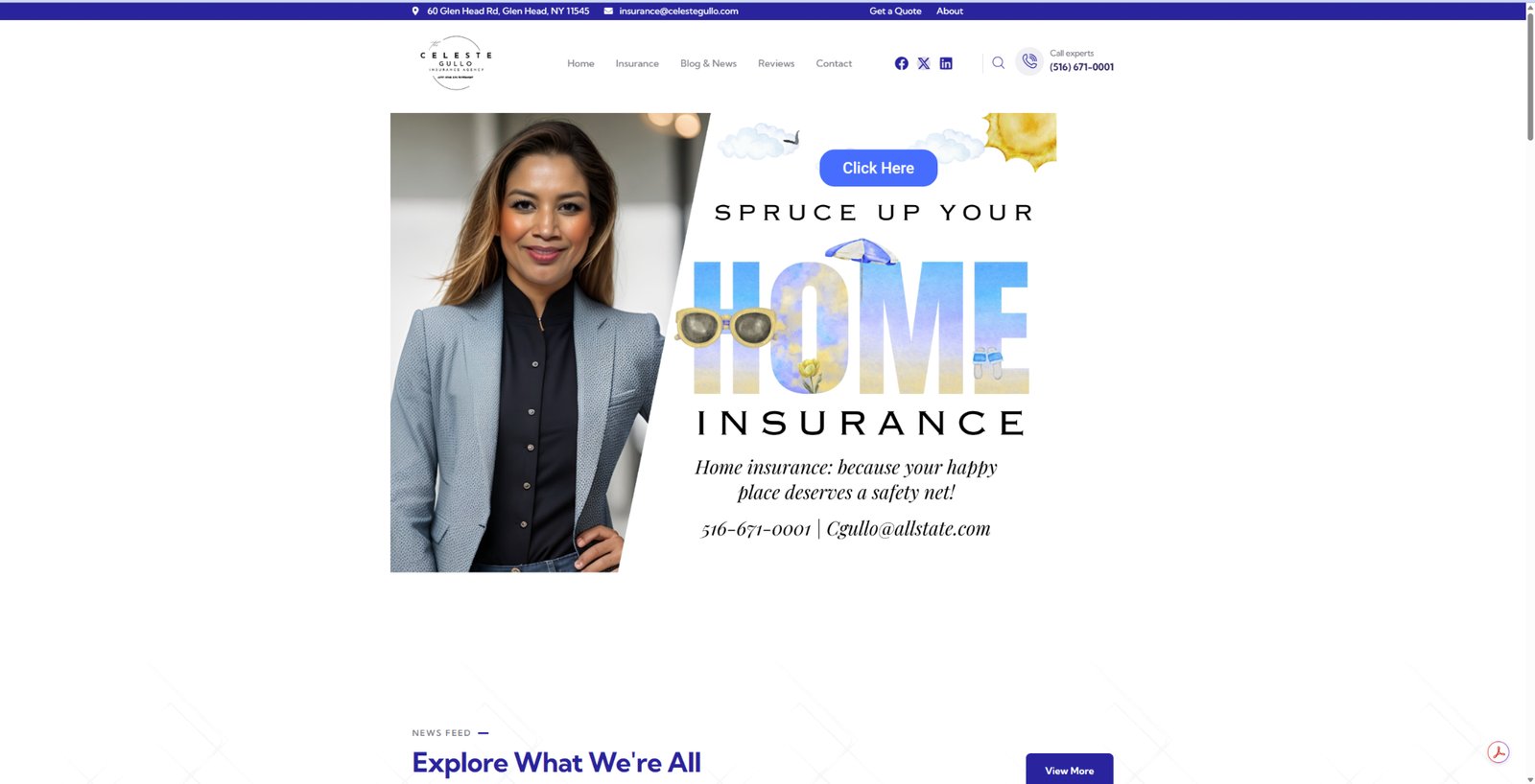 celestegullo.com homepage website preview