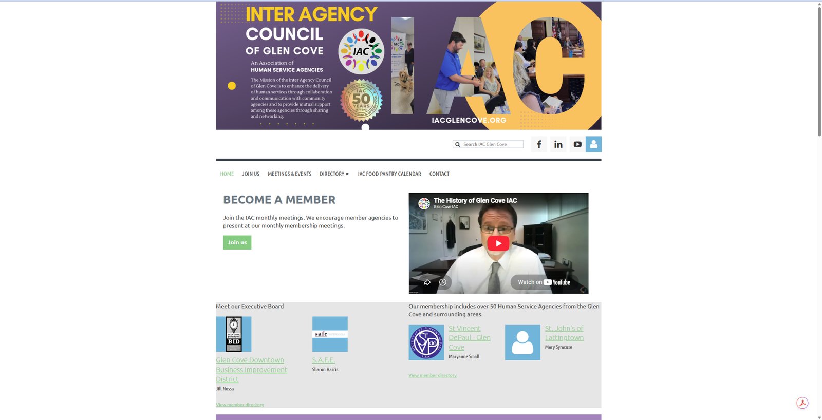 iacglencove.org homepage website preview