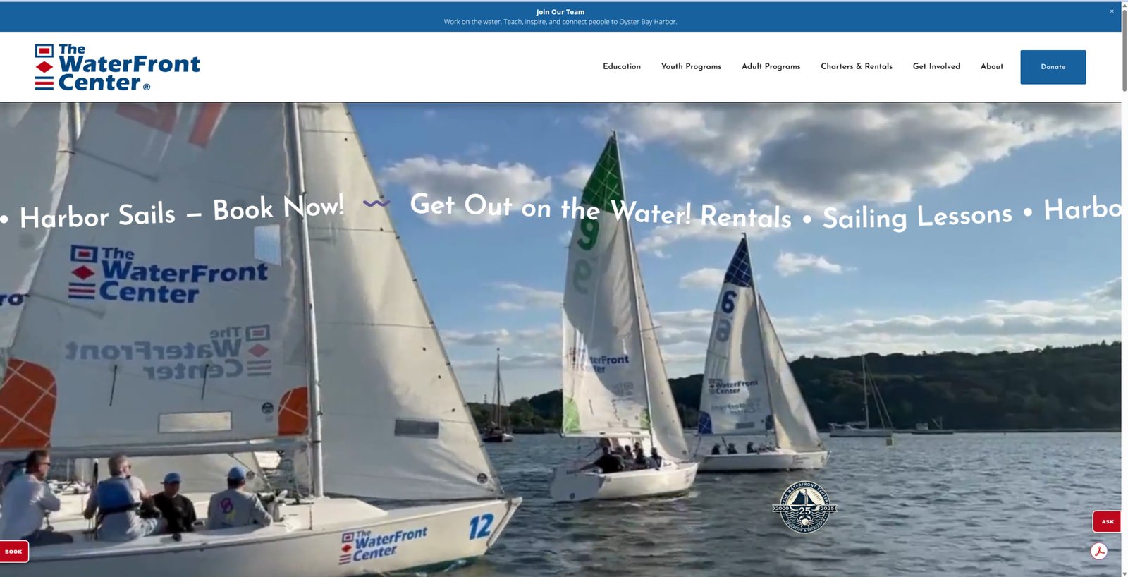 thewaterfrontcenter.org homepage website preview
